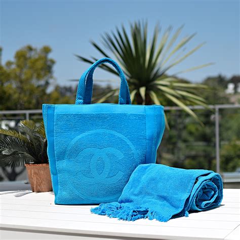 chanel beach towels|Chanel terry cloth beach bag.